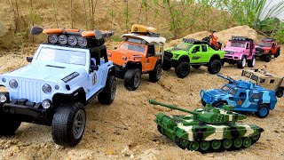 Rescue cars from tanks with police cars - Toy car story