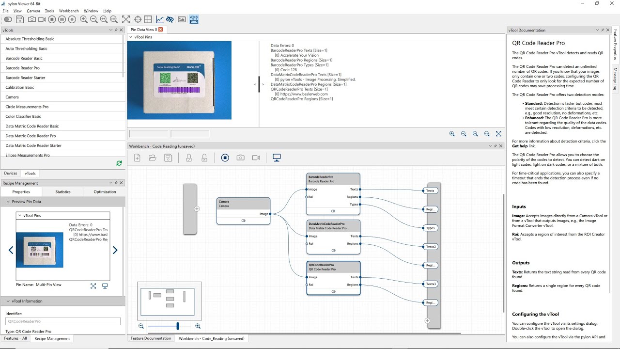 Pylon Vtools Configure Your Code Reading Functions Easily Youtube