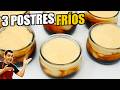 3 RECETAS de DELICIOSAS y FÁCILES  😍😋| Los 3 MEJORES POSTRES FRÍOS Dulces de Pastelería, confitería