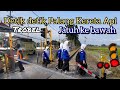 palang kereta api buatan Indonesia | railroad crossing perlintasan paling baru di Malang