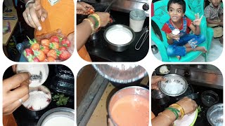 😃strawberry 🍓 juice 🤷‍♀️இப்படி செஞ்சா வீட்ல உள்ள குழந்தைகள் விரும்பிக் குடிப்பாங்க😋🙏