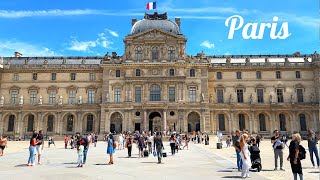 [4K]🇫🇷 Paris Summer Walk : Musée du Louvre to Saint-Michel via Paris Plages👙🏖️ (Seine river ) 2023