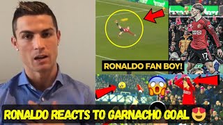 FINALLY!! RONALDO reaction to GARNACHO ACROBATIC GOAL and SIUU CELEBRATION vs Everton😍🔥