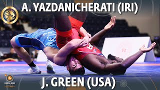 GOLD FS - 70 kg: J. GREEN (USA) v. A. YAZDANICHERA (IRI)