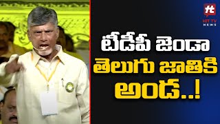 టీడీపీ జెండా తెలుగు జాతికి అండ..! | Chandrababu Naidu Over TDP Flag @hittvtelugunews