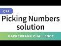 HackerRank Solution: Picking Numbers in C++