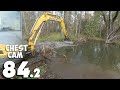 Beaver Dam Removal With Excavator No.84.2 - Chest Cam