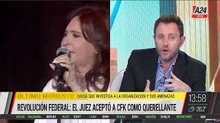 ⚖ El juez en la causa aceptó a CFK como querellante I A24