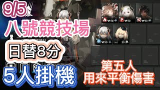 【明日方舟】9/5 日替8分 八號競技場 5人掛機（第五人用來平衡傷害）（松菸行動 - 危機合約）|| Arknights