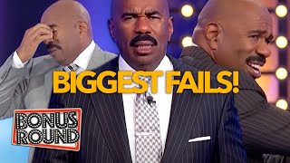 Steve Harvey Reacts to the BIGGEST & FUNNIEST FAILS EVER on Family Feud USA! Bonus Round