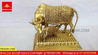 Brass cow and calf statue by prudwi.com | Brass home decors | Brass statues | Brass home decors