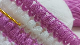 Super easy crochet baby blanket pattern for beginners / crochet puff stitch blanket knitting pattern