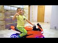 funny tema ride on sportbike pocket bike cross bike unboxing surprise toys for kids