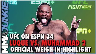 All fighters make weight successfully, Official weigh-in highlight | UFC on ESPN 34