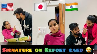 USA 🇺🇸 vs Japan 🇯🇵 vs India 🇮🇳 ~ Signature on Report Card 😂 ~ Dushyant Kukreja #shorts