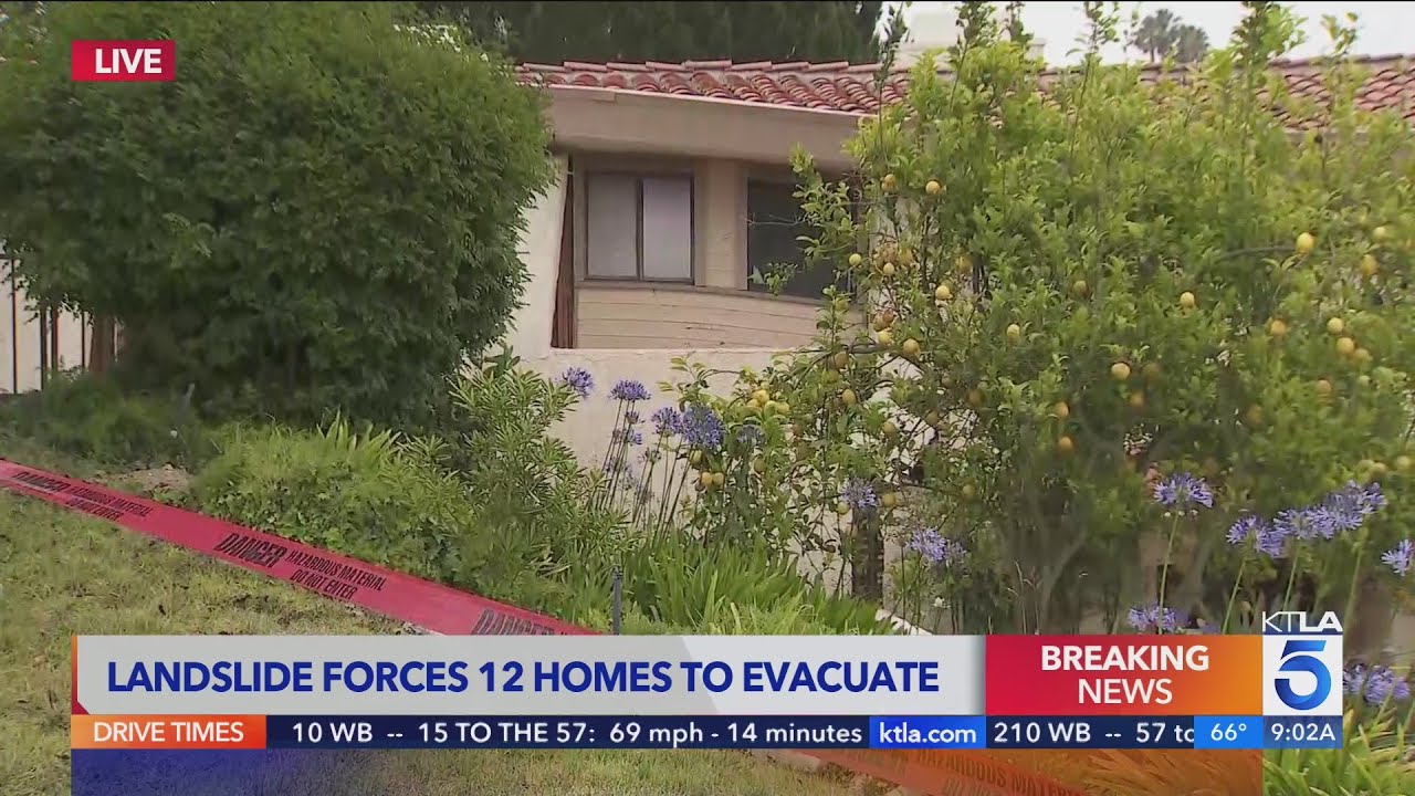 Landslide Forces 12 Homes To Evacuate In Rolling Hills Estates - YouTube