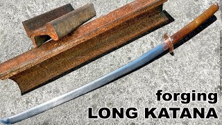 Making a KATANA Out of Rusted Railway - Sword Making