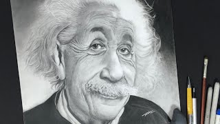 Albert Einstein Portrait ✨ | pencil sketch Easy | Realistic pencil drawing for beginners | #shorts
