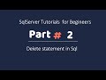Delete Statement in Sql server | SqlServer | DatabaseManagement