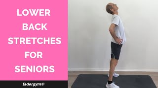 Lower back stretches for seniors, exercises for the elderly, senior fitness training, strength