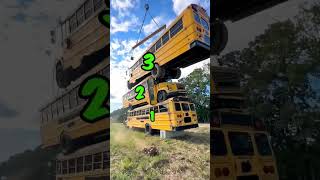 How many school buses can we stack?