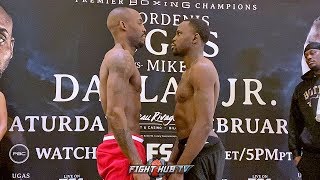 YORDENIS UGAS & MIKE DALLAS GO FACE TO FACE AT WEIGH IN AHEAD OF FIGHT