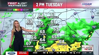 FIRST ALERT FORECAST: Widespread rain tomorrow ahead of a big cool down Thursday