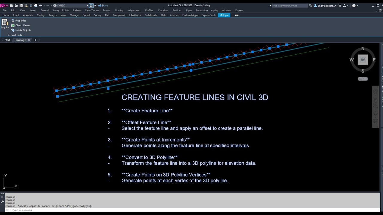 Feature Lines To 3d Polylines Essential Civil 3d Techniques Youtube