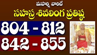 Live|| మహర్షి వారిచే సహస్ర శివలింగ ప్రతిష్ఠ|| Consecration of Jala shiva Lingas || 804-812 \u0026 842-855