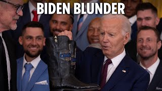 Bumbling Joe Biden asks ‘what am I doing?’ while meeting the Texas Rangers at the White House