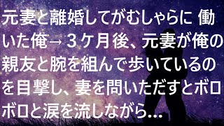 【修羅場】元妻と離婚してがむしゃらに働いた俺→３ケ月後、元妻が俺の親友と腕を組んで歩いているのを目撃し、妻を問いただすとボロボロと涙を流しながら…