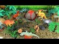 DIY VOLCANO ERUPTION with Lava. Learn Dinosaurs Volcano Science Kit for Kids Mini beach Kinetic Sand