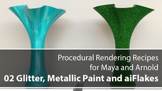 Procedural Rendering Recipes for Maya and Arnold - 02 Glitter, Metallic Paint and the aiFlakes node