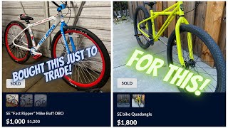 Up trading a $950 Se bikes Fast ripper for a $1,800 Dc Quadangle All in a day!