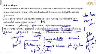 Sentence Improvement | Additional Example 19 to 21 | Sentences |English |TalentSprint Aptitude Prep