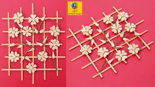 Bamboo Sticks Wall Hanging Showpiece | Popsicle Wall Piece Decor | Art and Craft For Home Decoration