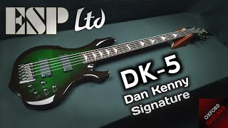 ESP LTD DK-5 Dan Kenny Signature Bass Dark See Thru Green Sunburst Suicide Silence 4K close up video