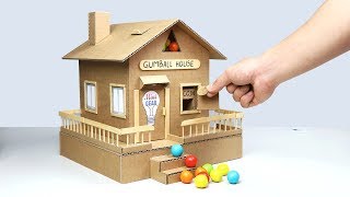 How to Make Gumball House Vending Machine from Cardboard