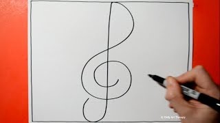 Daily Line Illusion #106 / 3D Treble Clef Pattern / Cool Spiral Drawing / Art Therapy