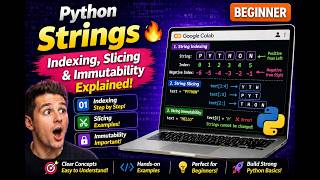 Python Strings – Indexing, Slicing Explained (Beginner Guide) #python #strings #googlecolab