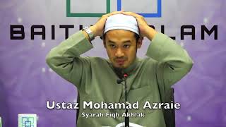 Kata SYAFIE TEGAR, Tapi Ambil Wuduk Sapu Kepala Sikit Je | USTAZ AZRAIE