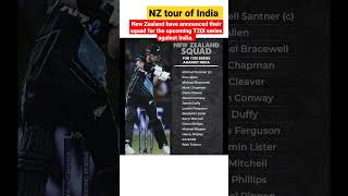 New Zealand Squad for T20 series against India #nzsquadvsind #indvsnz #shorts