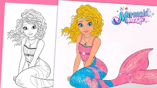 Mermaid Magic DIY! Coloring a Mermaid with Glitter \u0026 Sparkles! ✨