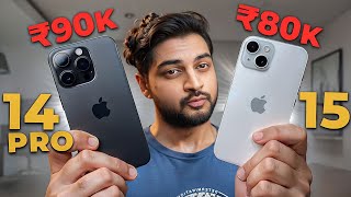iPhone 14 Pro Vs iPhone 15 Hindi Comparison | Best iPhone Under 90k? Mohit Balani