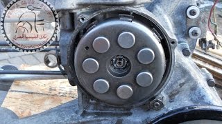 طريقة تغيير وتركيب ديسك وورق وقفص الدبرياج للفيسبا - vespa clutch replacing