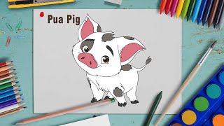 How to Draw Moana Pua Pig | Cute and Easy