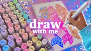 drawing emojis as mermaids 🌷 character design art challenge