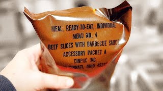 1987 MRE l Beef slices w/ barbecue sauce