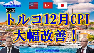 新年相場速報！トルコ12月CPIは予測以上に大幅改善！？トルコへの影響は？＃ドル円＃リラ円＃トルコリラ円#為替相場＃経済＃金融＃投資＃トルコ＃FX