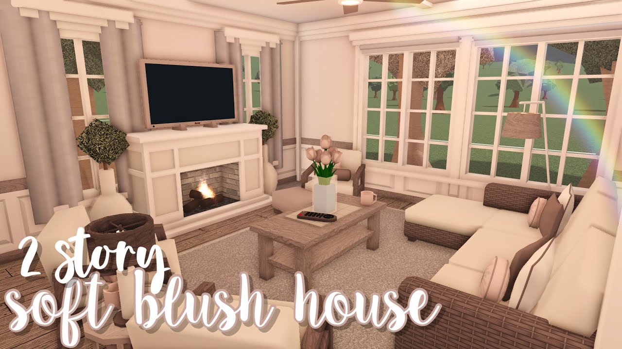 2 Story Soft Blush Home ♡ | Bloxburg Speedbuild | Luminto - YouTube